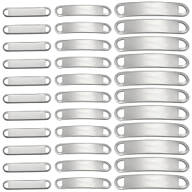 60 шт. 3 стили 201 звенья/соединители из нержавеющей стали, закругленный прямоугольник, штамповка пустой метки, не тускнеет