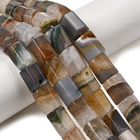 Природный агат бисер нитей, шестиугольная призма