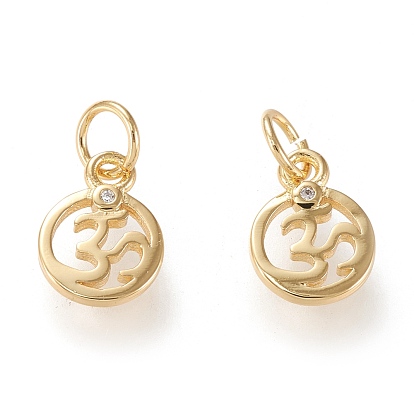 Латунные микропаве прозрачные кубические циркониевые подвески, долговечный, плоско-круглые