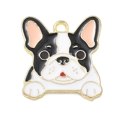 Colgantes de la aleación del esmalte, encantos de perros, dorado