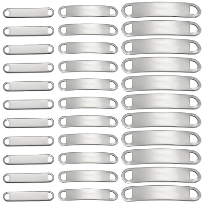 60 шт. 3 стили 201 звенья/соединители из нержавеющей стали, закругленный прямоугольник, штамповка пустой метки, не тускнеет