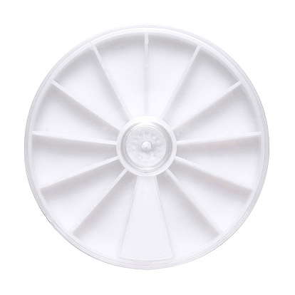 Пластиковые бисера контейнеры, коробка ювелирных изделий для украшения искусства ногтя, плоско-круглые