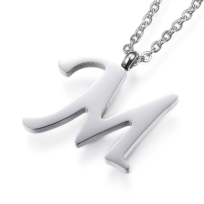 304 колье из нержавеющей стали, Буква М, с кабельными цепями и застежкой омара