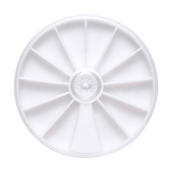 Пластиковые бисера контейнеры, коробка ювелирных изделий для украшения искусства ногтя, плоско-круглые