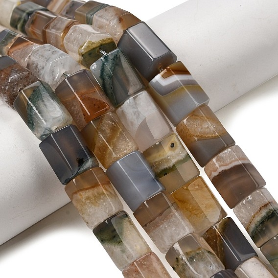 Природный агат бисер нитей, шестиугольная призма