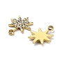 Ion Plating(IP) 304 Stainless Steel Charms, with Crystal Rhinestone, Star Charm
