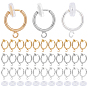 30 шт. 3 цвета детали клипс из латуни, с горизонтальными петлями и 30шт силиконовыми подушечками для серег, для не проколотых ушей, без кадмия и без свинца
