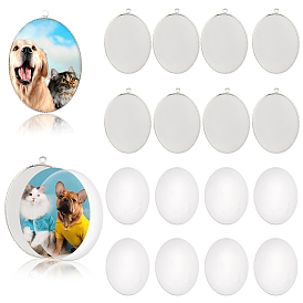 Набор для самостоятельного изготовления овальной пустой купольной подвески, включая латунные подвески, Кабошоны из стекла