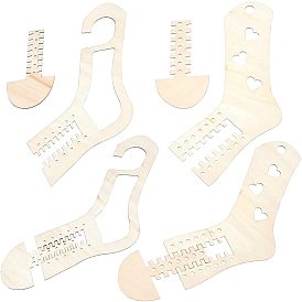 2 Sets 2 Style DIY Wooden Heart Hollow Handmade Hand Knitting Socks Model Board