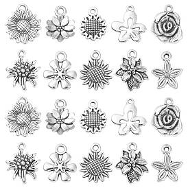 Подсолнечника подвески сплава тибетский стиль, без кадмия и без свинца, цветок