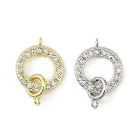 Подвески-соединители из латунных микрофибрилл с прозрачными кубическими циркониями, долговечный, стойки покрытие, без свинца и без кадмия, ионное покрытие (ip)
