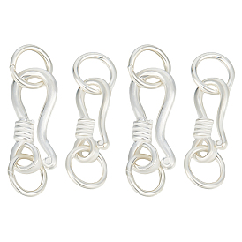 4 шт. 2 стили 925 застежки-крючки в форме буквы S из стерлингового серебра, с целью перехода в кольце, для изготовления ювелирных изделий, с печатью 925