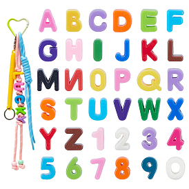 10шт. непрозрачные европейские акриловые бусины, бусины с большим отверстием, число 0~9