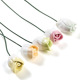 Ceramic Flower Stems with Iron Stem, Decorative Artificial Floral Picks for Vases & Home Decor