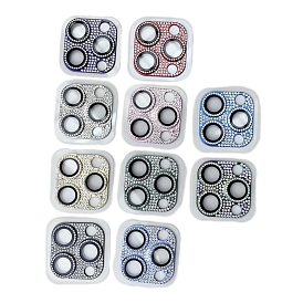 Glass & Alloy Rhinestone Mobile Phone Lens Film, Lens Protection Accessories, Compatible with 13/14/15 Pro & Pro Max Camera Lens Protector
