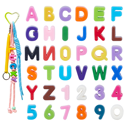 10шт. непрозрачные европейские акриловые бусины, бусины с большим отверстием, число 0~9