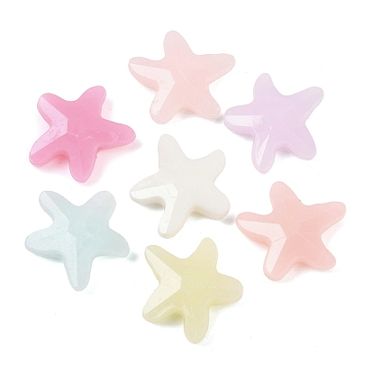 Пластиковые бусины, имитация желейных бусин, морская звезда