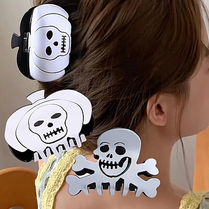 Акриловые коготь заколки, череп, аксессуары для волос для женщин и девочек