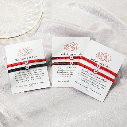 2шт. набор браслетов из акриловых бусинок в форме сердца, браслеты для счастливой пары