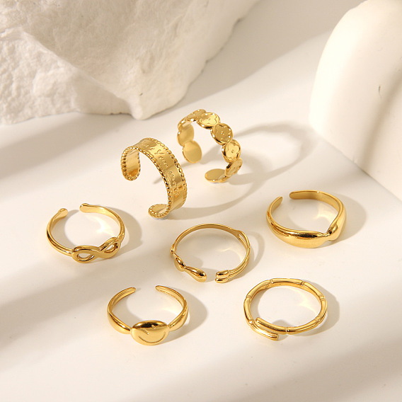 304 открытые кольца-манжеты из нержавеющей стали для женщин, регулируемый