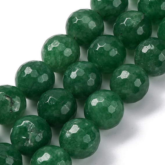 Природные окрашенные белого нефрита нитей бисера, граненые, круглые