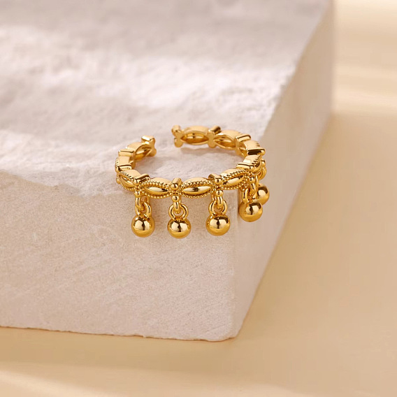 Латунные манжеты с открытыми кольцами, кольца с кисточками, круглые