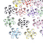 Transparent Acrylic Beads, Flower with Polka Dot Pattern