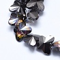Electroplate Glass Beads Strands, Half Plated, Faceted, Butterfly