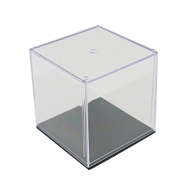 Square Trasparent Acrylic Toys Action Figures Display Boxs, Dustproof Minifigures Display Case with Base