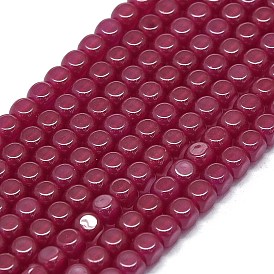 Natural Red Corundum/Ruby Beads Strands, Cube