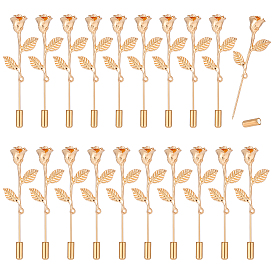 20piezas de broches de aleación de zinc, flor color de rosa