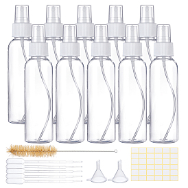 BENECREAT Plastic Spray Bottles Makings, with Cleaning Brush, Dropper, Funnel Hopper, Label Paster