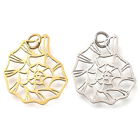 304 подвески из нержавеющей стали, с целью перехода в кольце, шарм из ракушек, лазерная резка, ионное покрытие (ip)