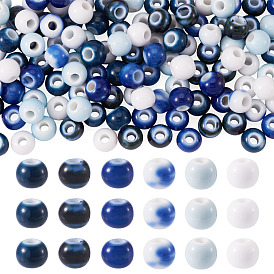 120шт 6 цвета фарфоровые бусины ручной работы, круглые, яркие глазированный фарфор