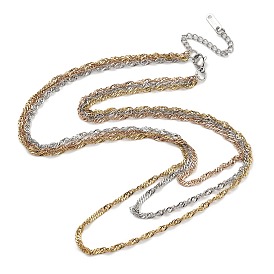 304 Stainless Steel Multi Layered Rope Chain Necklaces