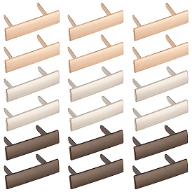 18 наборы 3 цвета цинковый сплав сумки декоративные застежки, штамповка пустых тегов, с железной прокладкой, прямоугольные