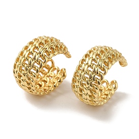 Rack Plating Curb Chain Brass Cuff Earrings for Women, Cadmium Free & Lead Free, Long-Lasting Plated