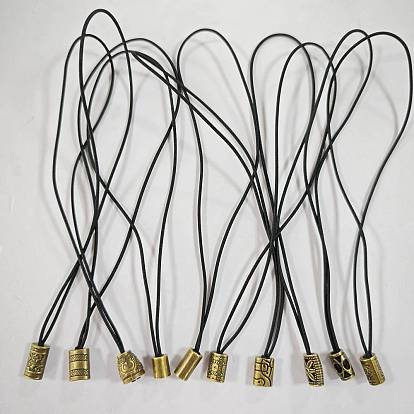 10Pcs Nylon Elastic Cord for Notebook, with Alloy Bead
