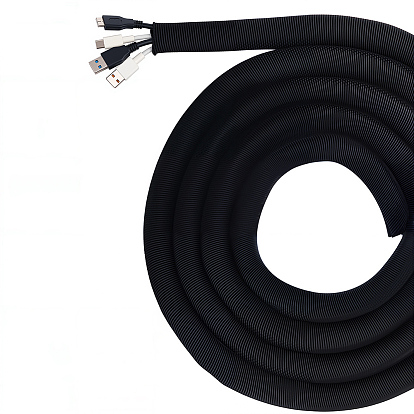 10 гибкая пластиковая кабельная обмотка для защиты кабеля, намоточная труба спиральная кабельная муфта