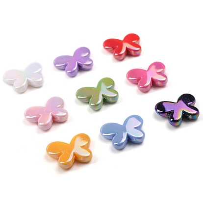 Plated AB Acrylic Beads, Butterfly