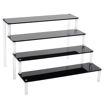 4-уровневая сборка прозрачных акриловых стоек для дисплеев-органайзеров, для фигурок, косметический, благосклонно относиться к хранению товаров