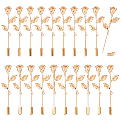 20piezas de broches de aleación de zinc, flor color de rosa