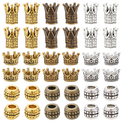 Alloy European Beads, Large Hole Beads, Crown & Rondelle