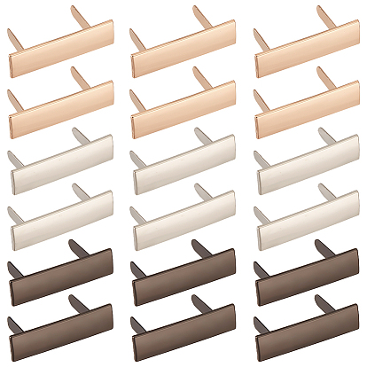 18 наборы 3 цвета цинковый сплав сумки декоративные застежки, штамповка пустых тегов, с железной прокладкой, прямоугольные