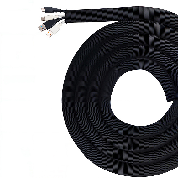 10 гибкая пластиковая кабельная обмотка для защиты кабеля, намоточная труба спиральная кабельная муфта