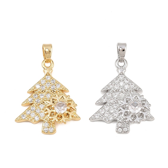 Латунные микро проложить кубического циркония подвески, Рождественские елки