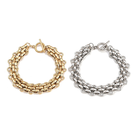 304 из нержавеющей стали цепи овальной ссылка браслеты, многожильный для женщин