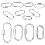 8 шт. 4 стили 304 подвески-замки с винтовым карабином из нержавеющей стали, для изготовления ожерелий, овальные