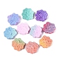 Two Tone Color Baking Paint Opaque Glass Beads, Flower
