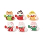 Animal Christmas Socking Theme Opaque Resin Decoden Cabochons, Bear/Penguin/Chick/Cat/Rabbit/Pig